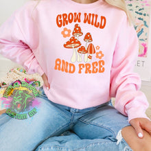 Load image into Gallery viewer, Grow Wild and Free Mushroom Boho DTF transfer, boho dtf transfers, ready to press dtf transfers, ready to ship D0005