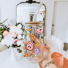 Load image into Gallery viewer, Fueled by Anxiety and Iced Coffee 16oz UVDTF Cup Wrap, UV DTF Transfers, Smiley Cup Wrap Transfers, Ready to Ship uvdtf 0007