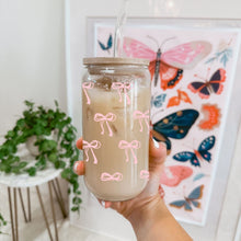 Load image into Gallery viewer, Pink Bows 16oz UVDTF Cup Wrap, Coquette UV DTF Transfers, Cup Wrap Transfers, Ready to Ship uvdtf 0009