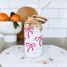 Load image into Gallery viewer, Pink Bows 16oz UVDTF Cup Wrap, Coquette UV DTF Transfers, Cup Wrap Transfers, Ready to Ship uvdtf 0012