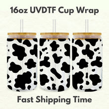 Load image into Gallery viewer, Cow Print 16oz UVDTF Cup Wrap, Southern UV DTF Transfers, Cup Wrap Transfers, Ready to Ship uvdtf 0015