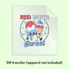 Load image into Gallery viewer, Red White and Sweet 4th of July Retro DTF Transfer Ready to Press DTF Transfer Patriotic Summer dtf apparel transfer D0029