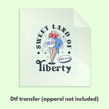Load image into Gallery viewer, Sweet Land of Liberty 4th of July Retro DTF Transfer Ready to Press DTF Transfer Patriotic Summer dtf apparel transfer D0032