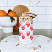 Load image into Gallery viewer, Strawberries Bows 16oz UVDTF Cup Wrap *Physical Transfer* UV DTF Transfers, Cup Wrap Transfers, Ready to Ship uvdtf