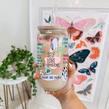 Load image into Gallery viewer, Self Love Affirmations 16oz UVDTF Cup Wrap *Physical Transfer* UV DTF Transfers, Cup Wrap Transfers, Ready to Ship uvdtf