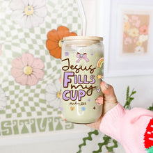 Load image into Gallery viewer, Jesus Fills My Cup 16oz UVDTF Cup Wrap *Physical Transfer* UV DTF Transfers, Christian Cup Wrap Transfers, Ready to Ship uvdtf 0002