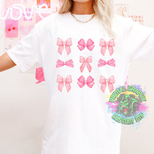 Load image into Gallery viewer, Pink Bows Coquette Trend Ready to Press DTF Transfer, Bows DTF Transfers, Ready to Press Transfers D0002