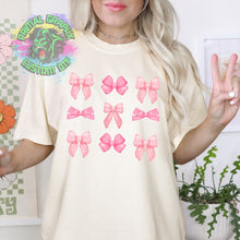 Load image into Gallery viewer, Pink Bows Coquette Trend Ready to Press DTF Transfer, Bows DTF Transfers, Ready to Press Transfers D0002