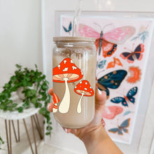 Load image into Gallery viewer, Mushrooms 16oz UVDTF Cup Wrap, UV DTF Transfers, Boho Cup Wrap Transfers, Ready to Ship uvdtf 0006