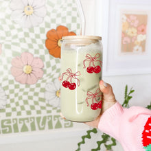 Load image into Gallery viewer, Cherry Bows 16oz UVDTF Cup Wrap, Coquette UV DTF Transfers, Cup Wrap Transfers, Ready to Ship uvdtf 0011