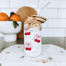 Load image into Gallery viewer, Cherry Bows 16oz UVDTF Cup Wrap, Coquette UV DTF Transfers, Cup Wrap Transfers, Ready to Ship uvdtf 0011