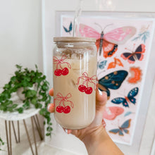 Load image into Gallery viewer, Cherry Bows 16oz UVDTF Cup Wrap, Coquette UV DTF Transfers, Cup Wrap Transfers, Ready to Ship uvdtf 0011