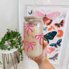 Load image into Gallery viewer, Pink Bows 16oz UVDTF Cup Wrap, Coquette UV DTF Transfers, Cup Wrap Transfers, Ready to Ship uvdtf 0012