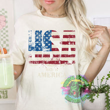Load image into Gallery viewer, USA Distressed Ready to Press dtf Transfer, Patriotic DTF Transfers, DTF Transfer, Fourth of July Apparel dtf D0081