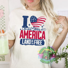 Load image into Gallery viewer, I Heart America Distressed Ready to Press dtf Transfer, Patriotic DTF Transfers, DTF Transfer, Fourth of July Apparel dtf D0083
