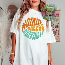 Load image into Gallery viewer, Ready to Press Positivity Feeds Happiness Retro Groovy DTF Transfer Retro Aesthetic Trendy DTF Transfer Apparel Transfer D0087