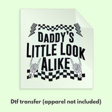 Load image into Gallery viewer, Daddy's Little Look Alike Skeleton Checkered DTF Transfer | Kids DTF Transfer | Mini DTF Transfer | Ready to Press Transfer D0024