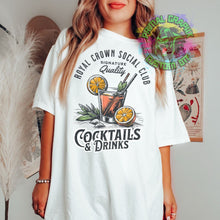 Load image into Gallery viewer, Ready to Press Cocktail Social Club DTF Transfer Aesthetic Vintage Cocktails DTF Transfer Apparel Transfer D0085
