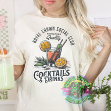 Load image into Gallery viewer, Ready to Press Cocktail Social Club DTF Transfer Aesthetic Vintage Cocktails DTF Transfer Apparel Transfer D0085
