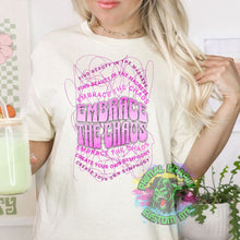 Load image into Gallery viewer, Embrace the Chaos Y2K Retro Groovy DTF Transfer Retro Aesthetic Trendy DTF Transfer Apparel Transfer D0091