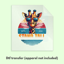 Load image into Gallery viewer, Stand Tall Giraffe Positivity Retro Groovy DTF Transfer Retro Aesthetic Trendy DTF Transfer Apparel Transfer D0093