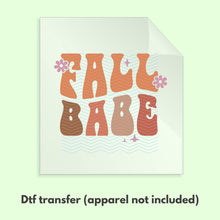 Load image into Gallery viewer, Fall Babe Retro Aesthetic DTF Transfer Fall DTF Transfer Retro Groovy Fall Ready to Press Transfer D0095