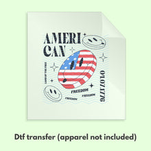 Load image into Gallery viewer, Smiley Y2K 4th of July Retro DTF Transfer Ready to Press DTF Transfer Patriotic Summer dtf apparel transfer D0030