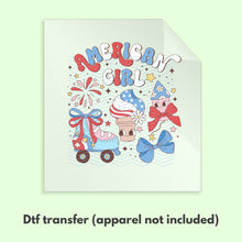 Load image into Gallery viewer, Coquette 4th of July DTF Transfer Ready to Press DTF Transfer America Girl Retro 4th of July Tshirt Transfer D0036