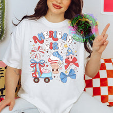 Load image into Gallery viewer, Coquette 4th of July DTF Transfer Ready to Press DTF Transfer America Girl Retro 4th of July Tshirt Transfer D0036
