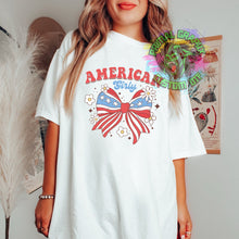Load image into Gallery viewer, Coquette 4th of July DTF Transfer Ready to Press DTF Transfer America Girly Bow Retro 4th of July Tshirt Transfer D0037