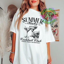 Load image into Gallery viewer, Ready to Press Summer Babe Cocktail Club DTF Transfer Aesthetic Vintage Cocktails DTF Transfer Apparel Transfer D0042