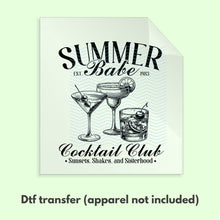 Load image into Gallery viewer, Ready to Press Summer Babe Cocktail Club DTF Transfer Aesthetic Vintage Cocktails DTF Transfer Apparel Transfer D0042