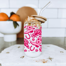 Load image into Gallery viewer, Pink Country Western 16oz UVDTF Cup Wrap *Physical Transfer* UV DTF Transfers, Cowgirl Cup Wrap Transfers, Ready to Ship uvdtf 0024
