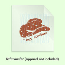 Load image into Gallery viewer, Ready to Press Howdy Cowboy Cowgirl Hat DTF Transfer Country Cowgirl DTF Transfer Apparel Transfer Tshirt Transfer D0066