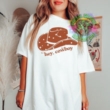 Load image into Gallery viewer, Ready to Press Howdy Cowboy Cowgirl Hat DTF Transfer Country Cowgirl DTF Transfer Apparel Transfer Tshirt Transfer D0066