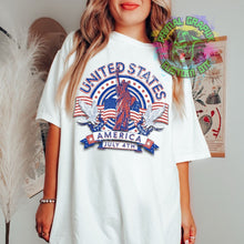 Load image into Gallery viewer, USA Distressed Ready to Press dtf Transfer, Patriotic DTF Transfers, DTF Transfer, Fourth of July Apparel dtf D0082