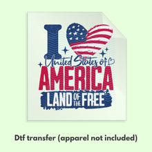 Load image into Gallery viewer, I Heart America Distressed Ready to Press dtf Transfer, Patriotic DTF Transfers, DTF Transfer, Fourth of July Apparel dtf D0083