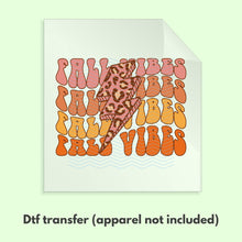 Load image into Gallery viewer, Fall Vibes Lightening Bolt Cheetah DTF Transfer Fall DTF Transfer Retro Groovy Fall Ready to Press Transfer D0094