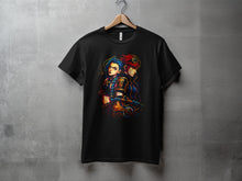 Load image into Gallery viewer, Anime Characters Graphic Black T-shirt Apparel
