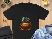 Load image into Gallery viewer, Bear Hugging Football Design on Black T-Shirt
