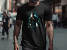 Load image into Gallery viewer, Mysterious Blue Light Character Printed T-Shirt
