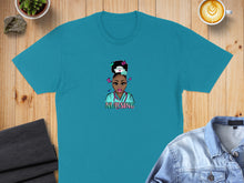 Load image into Gallery viewer, Turquoise t-shirt with graphic of a nurse with "Nursing" text.
