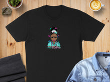 Load image into Gallery viewer, Black t-shirt with "NURSING" text and a nurse character graphic.
