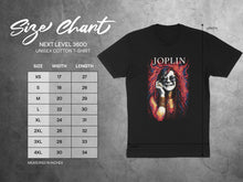 Load image into Gallery viewer, Joplin Unisex Cotton T-Shirt Size Chart Included
