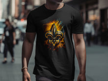 Load image into Gallery viewer, Vibrant Fleur-de-Lis Design Men's T-shirt Product
