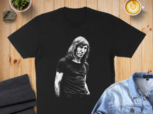 Load image into Gallery viewer, Vintage Style Black Graphic T-Shirt with Iconic Print
