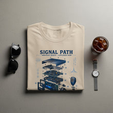 Load image into Gallery viewer, Light-colored t-shirt with an exploded view diagram of amateur radio equipment.
