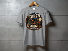 Load image into Gallery viewer, Gray t-shirt with "Just One More Contact" and a radio club graphic.
