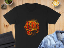 Load image into Gallery viewer, Fiery 49ers Design Black Unisex Tee Shirt
