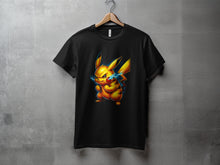 Load image into Gallery viewer, Electric Pikachu Graphic Design Black Shirt
